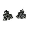 All-Seeing Eye Cufflinks in 925 sterling silver - front view showcasing the pyramid, eye, and coiled serpent design.