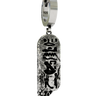 Ancient Script Earring in 925 sterling silver - front view showcasing the Egyptian hieroglyph charm with a stone texture.