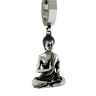 Buddha Meditation Earring in 925 sterling silver - front view showing the serene, meditative figure