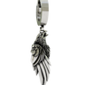 Eagle Wing Earring in 925 sterling silver - front view showing the detailed eagle head and layered wing feathers