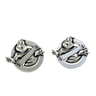 Ghostbusters Cufflinks in 925 sterling silver - front view showcasing the iconic "No-Ghost" sign design.