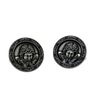 Jesus Christ Cufflinks in 925 sterling silver - a direct front view showcasing the portrait with the Crown of Thorns and ornate frame.