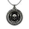 Memento Mori Cancer Pendant in 925 sterling silver, front view showing the Cancer crab and skull design.