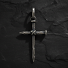 Nail Cross Pendant 925 sterling silver pendant shown with chain - gothic crucifixion nails bound with rope detailing