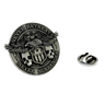 Never Retreat Never Surrender Pin in 925 sterling silver, front view showing the eagle, shield, and skulls.