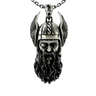 Norse Allfather Pendant depicting the god Odin in 925 sterling silver, showing his single eye and braided beard.