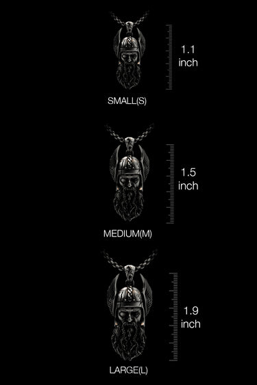 Norse Allfather Pendant presented in its premium SARNION gift box, a perfect gift for an enthusiast of Norse mythology.