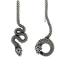 Serpent Drop Earrings in 925 sterling silver - front view showcasing the detailed scale texture and elegant, coiling design.