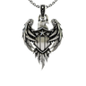 Side angle view of the Sterling Silver American Eagle Pendant highlighting the layered, powerful wings