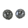 Silver Ram Cufflinks in 925 sterling silver - a direct front view showcasing the detailed Aries ram and ornate floral frame.