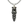 Skull Bullet Pendant in 925 sterling silver, front view showcasing the intricate pattern of skulls on the bullet.