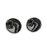 Snake Cufflinks in 925 sterling silver - a direct front view showcasing the coiled viper design and bared fangs.
