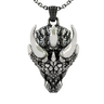 The official Sarnion Head Pendant in 925 sterling silver, front view showcasing the brand's signature dragon design.