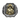 Two-tone silver Saint Benedict ring featuring gold plated saint and raven on textured background