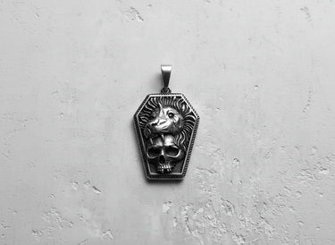 Silver Lion Skull Pendant