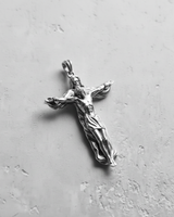 925 sterling silver Holy Trinity pendant featuring God the Father and Jesus on the cross