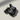 Bicep Dumbbell Pendant, black rhodium, top angle product photo