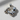 Bicep Dumbbell Pendant, polished silver, top angle product photo