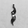 Silver Angel Wing Pendant in 925 sterling silver, top-down view highlighting the detailed feathers and serene female figure.