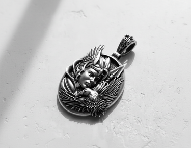 Gold Vermeil Silver Valkyrie Eagle Pendant