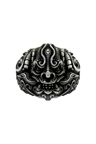 Silver Oni Demon Ring