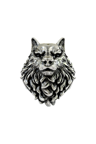 Silver Alpha Wolf Ring