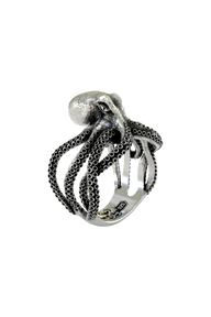 Silver Ocean Octopus Ring