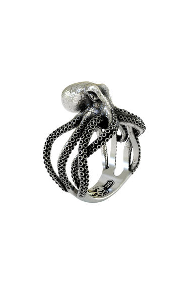 Silver Ocean Octopus Ring