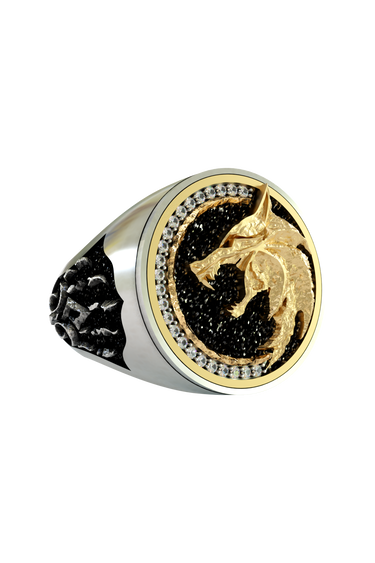 Silver Fantasy Wolf Ring