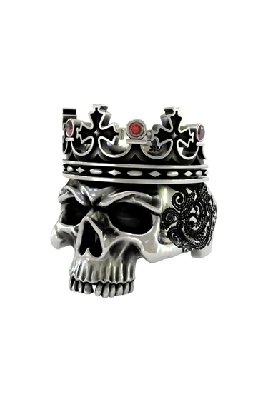 Silver Royal Skull Ring