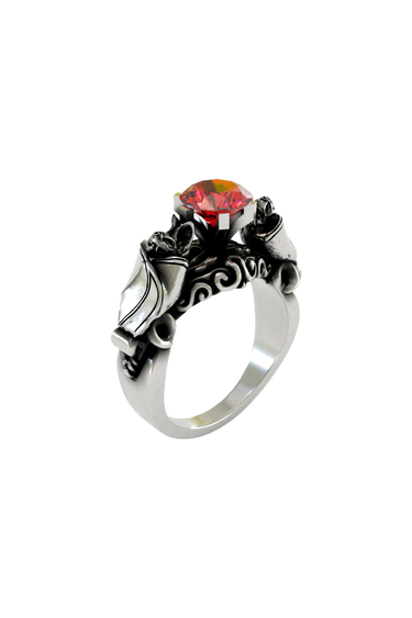 Silver Vampire Bat Ring