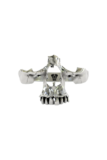 Silver Broken Skull Ring
