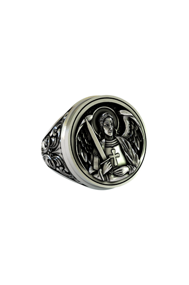 Silver Guardian Angel Ring