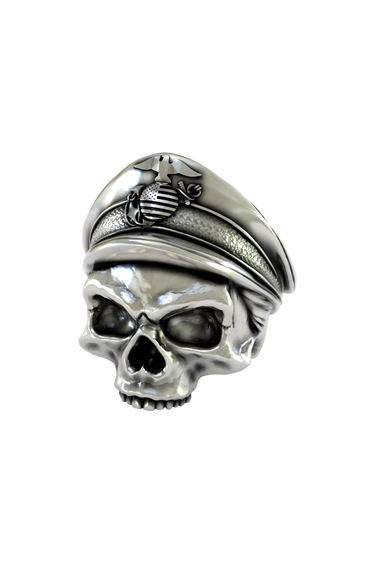 Silver Marine Skull Ring