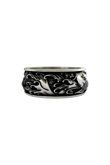 Silver Koi Fish Ring