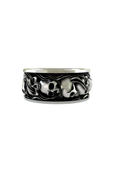 Silver Skull Smoke Ring