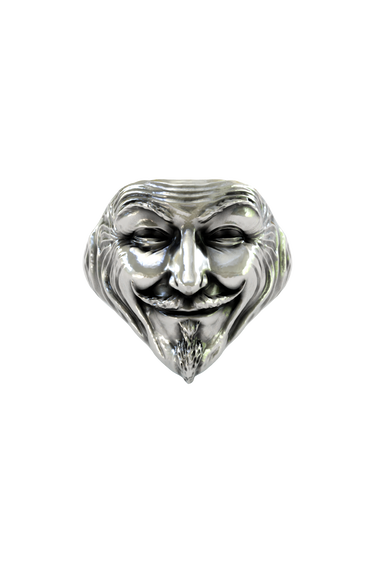 Silver Anonymous Mask Ring