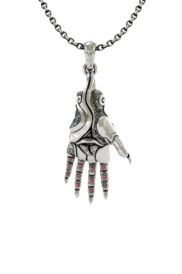 Silver Mechanical Hand Pendant