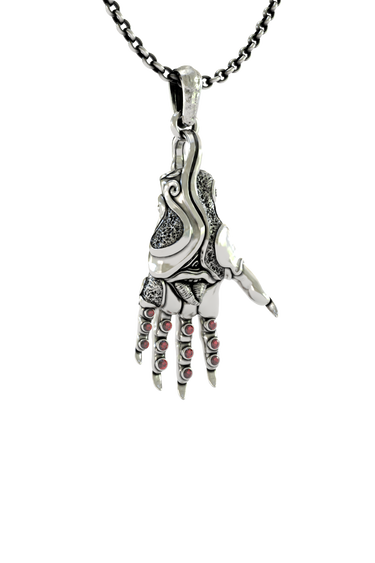 Silver Mechanical Hand Pendant