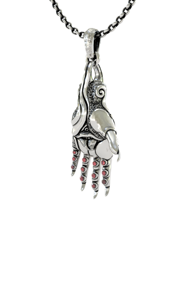 Silver Mechanical Hand Pendant