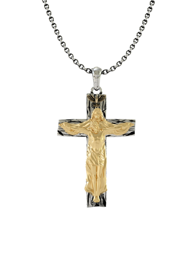 Silver Jesus Crucifix Cross Pendant
