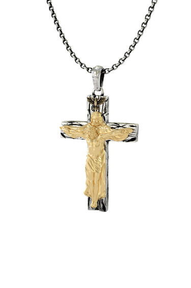 Silver Jesus Crucifix Cross Pendant