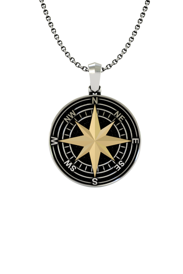 Silver Compass Pendant