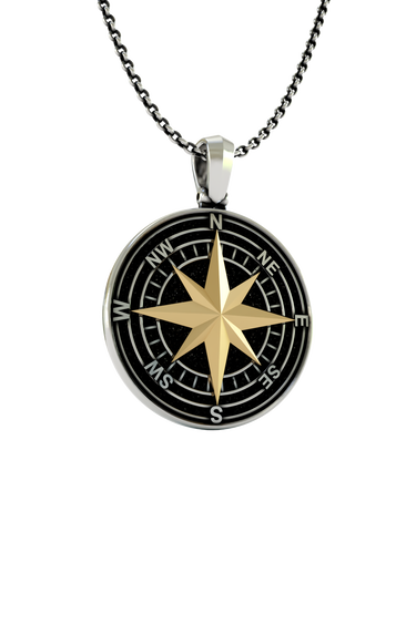 Silver Compass Pendant