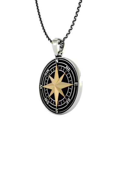 Silver Compass Pendant