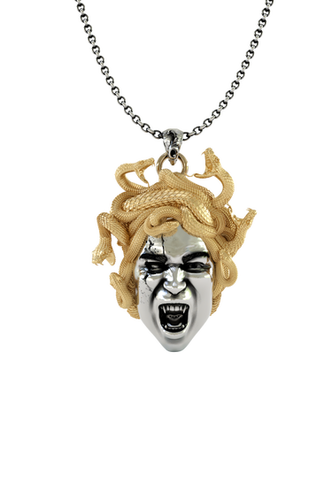 Silver Medusa Snake Hair Pendant