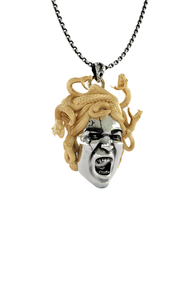 Silver Medusa Snake Hair Pendant