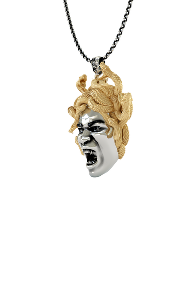 Silver Medusa Snake Hair Pendant
