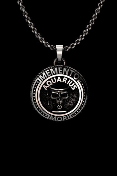 Silver Aquarius Memento Mori Pendant