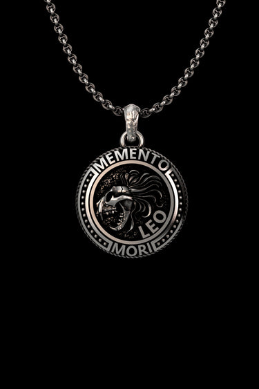 Silver Leo Memento Mori Pendant